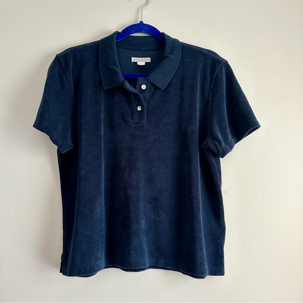 Outerknown • Rewind Terry Cloth Short Sleeve Polo in Navy Blue